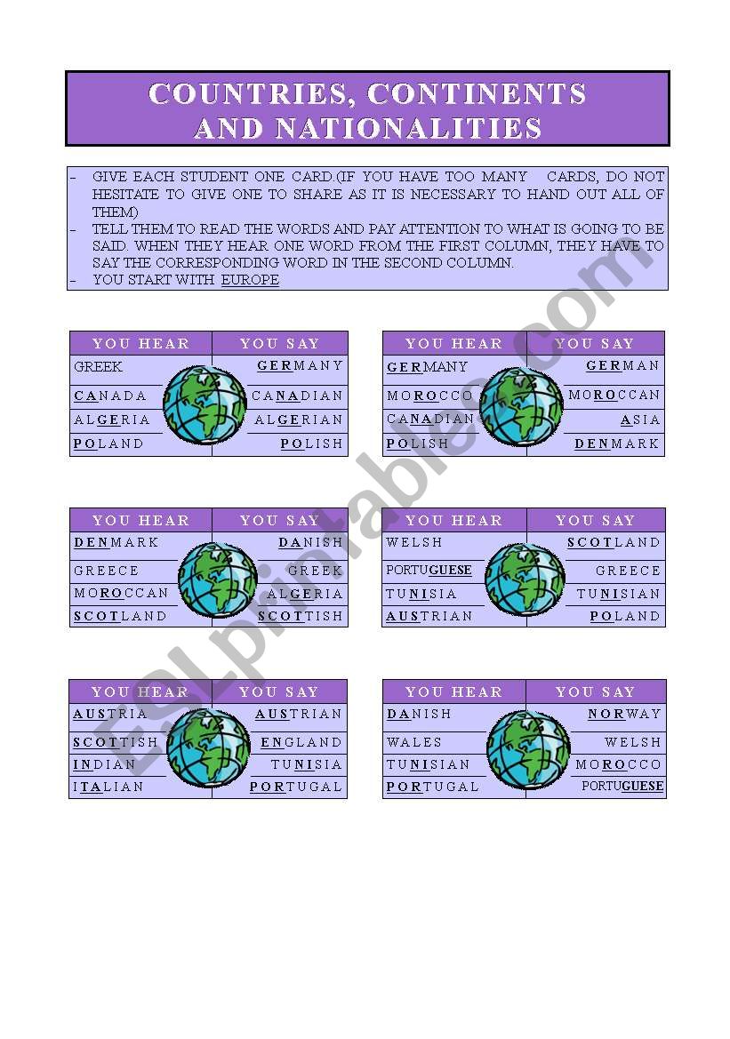 STRESSED SYLLABLES worksheet