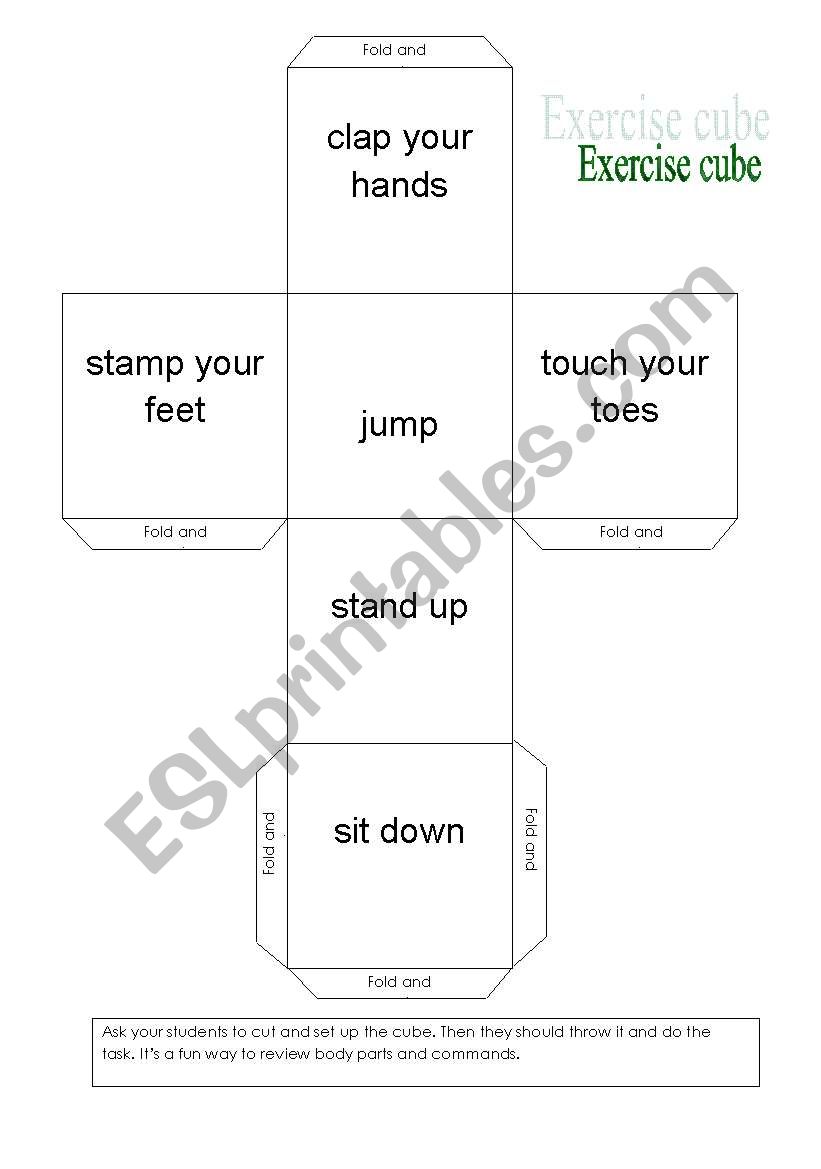 Exercise cube worksheet