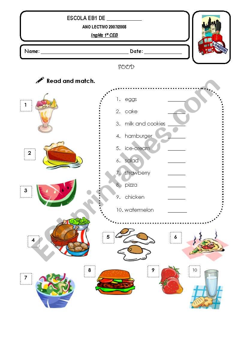 Food worksheet