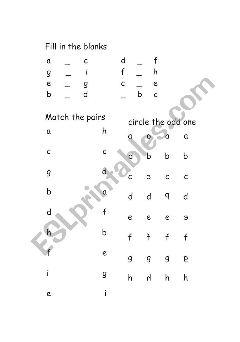 ALPHABET DEVELOPMENT worksheet