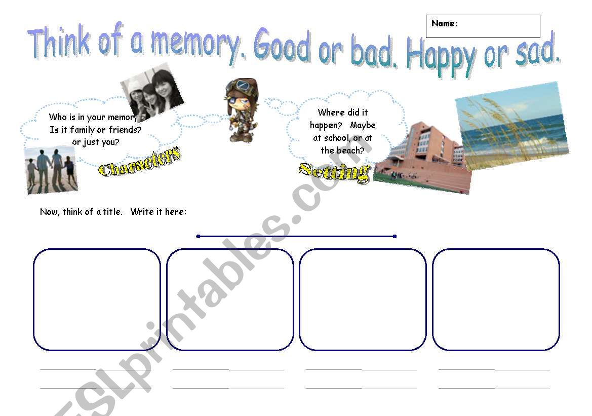 Turning a memory into a comic strip
