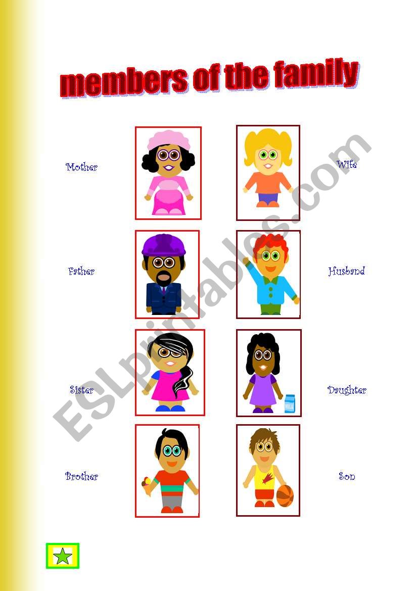 FAMILY MEMBERS worksheet