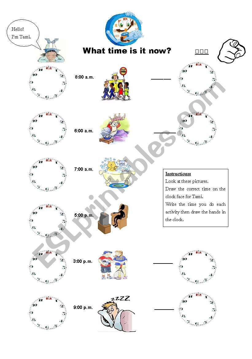 What time is it now? worksheet