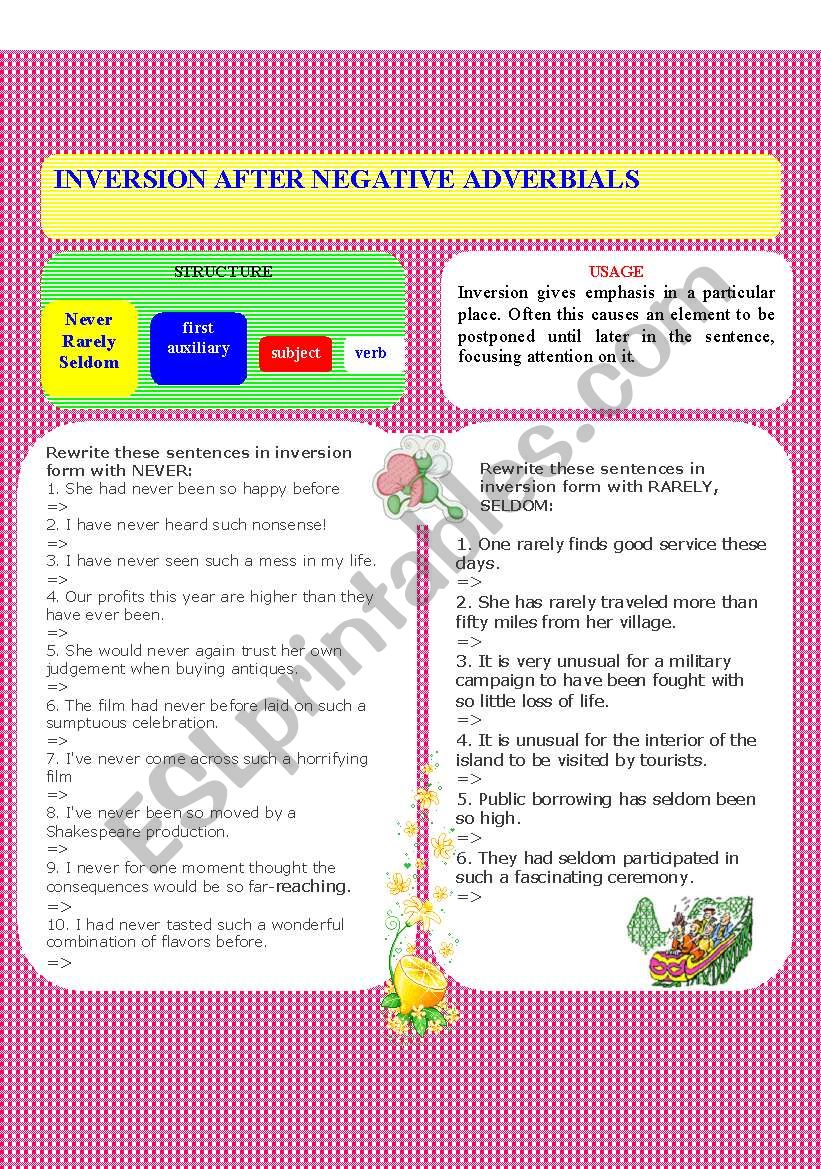 Inversion after negative adverbials part 1