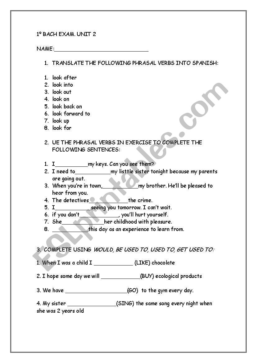 Phrasal verbs :Look and more things
