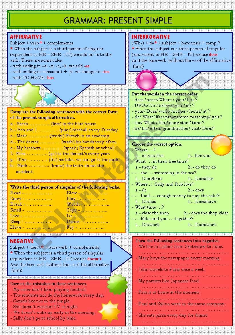 GRAMMAR: PRESENT SIMPLE worksheet