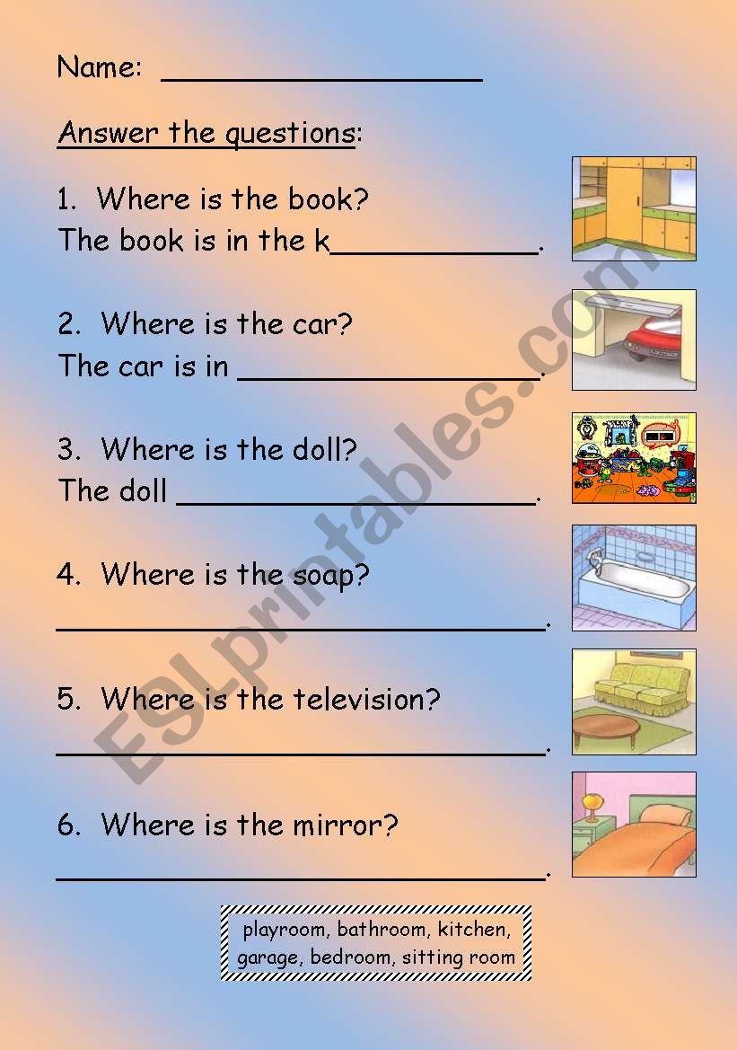 Wheres the ... ? worksheet