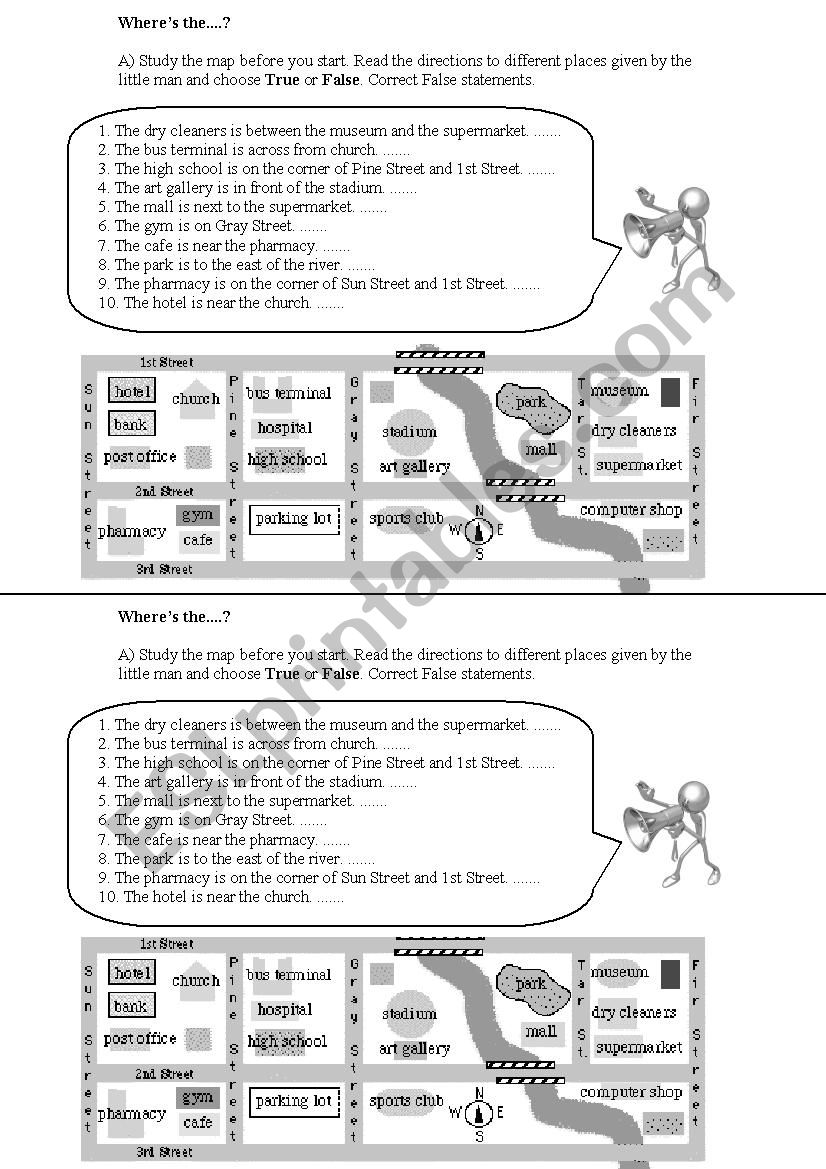 Describing position worksheet