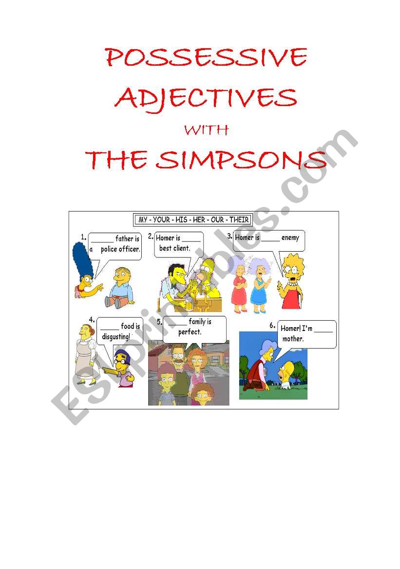 Possessive adjectives with the simpsons