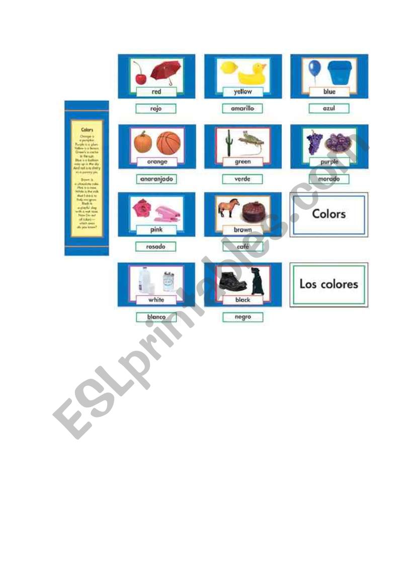 Colors and fruits worksheet