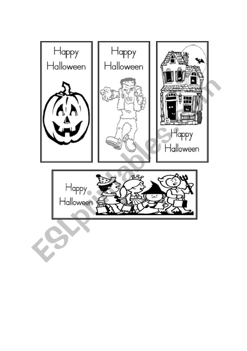 Halloween bookmark worksheet