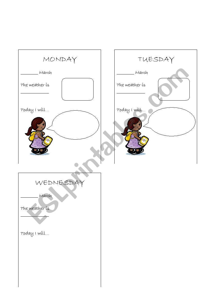 DIARY worksheet