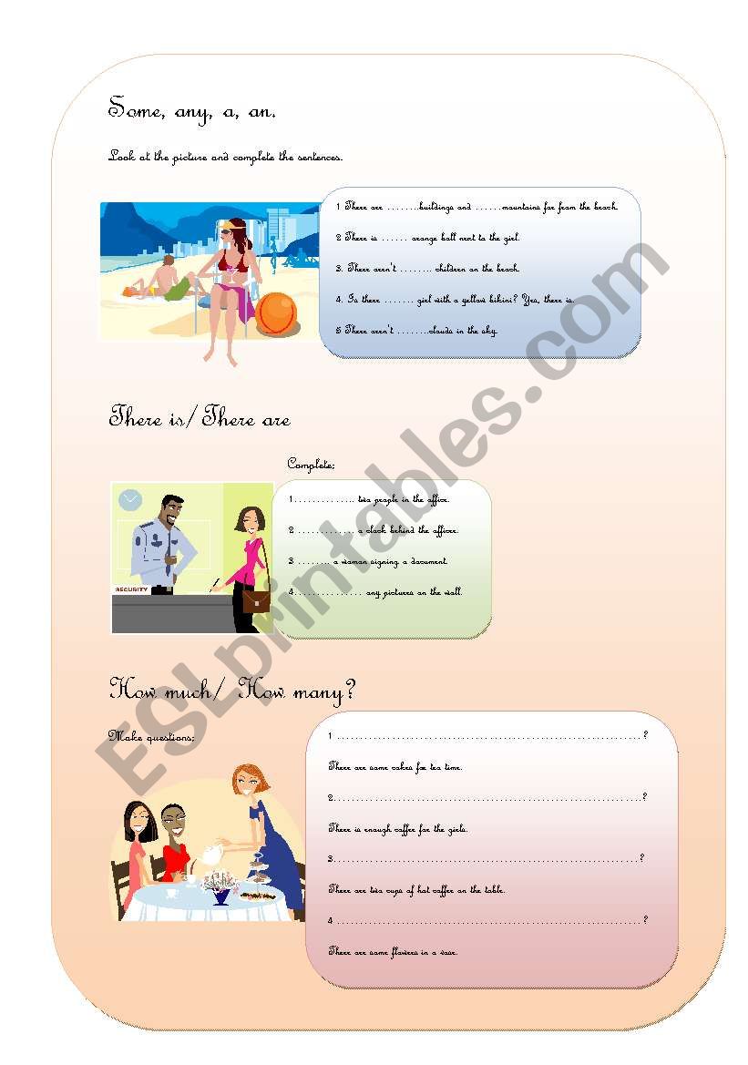 Some, any worksheet