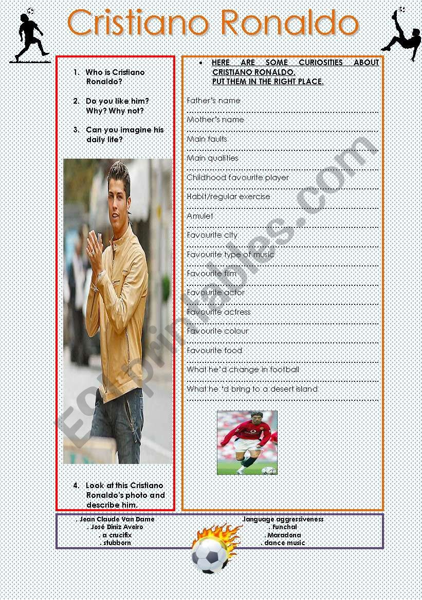 cristiano ronaldo worksheet