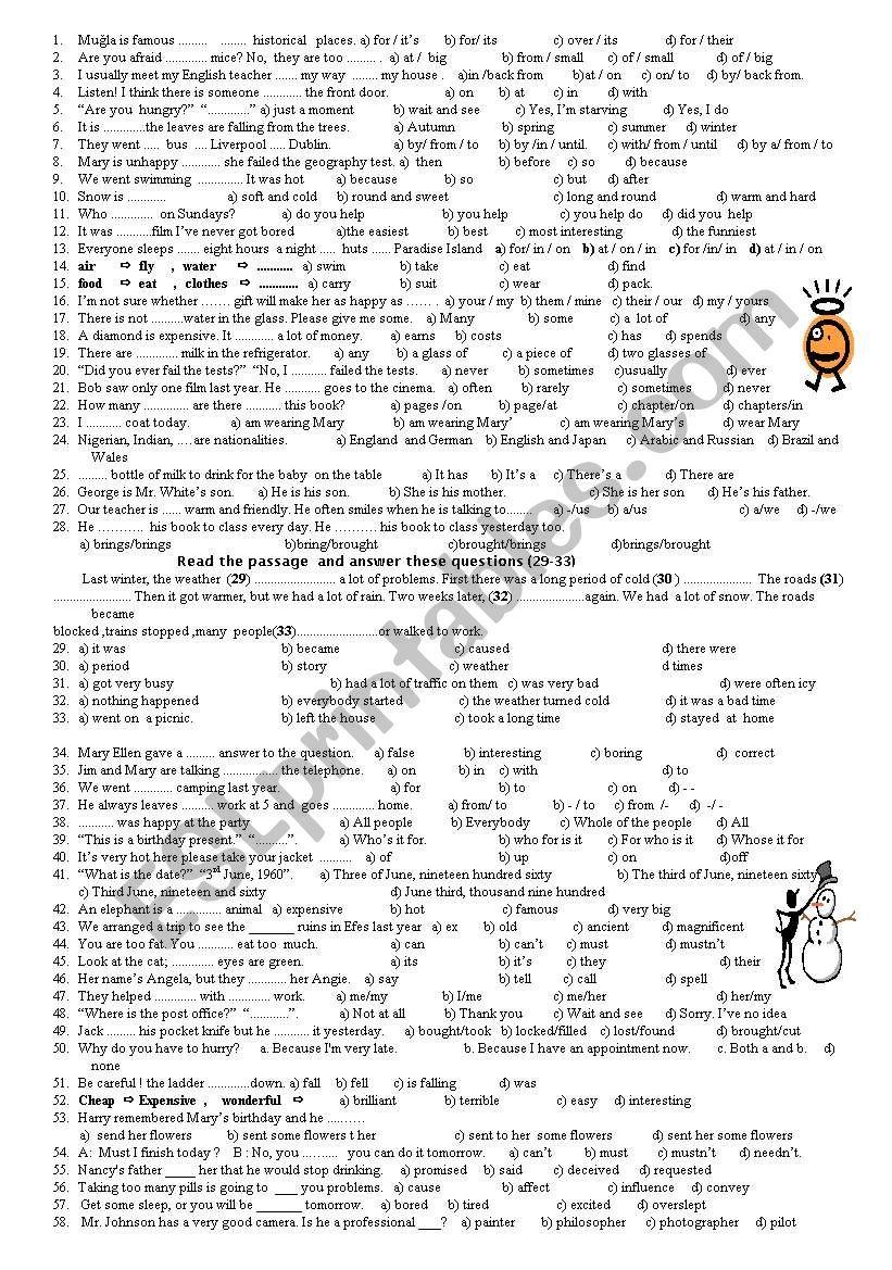 beginner revision worksheet