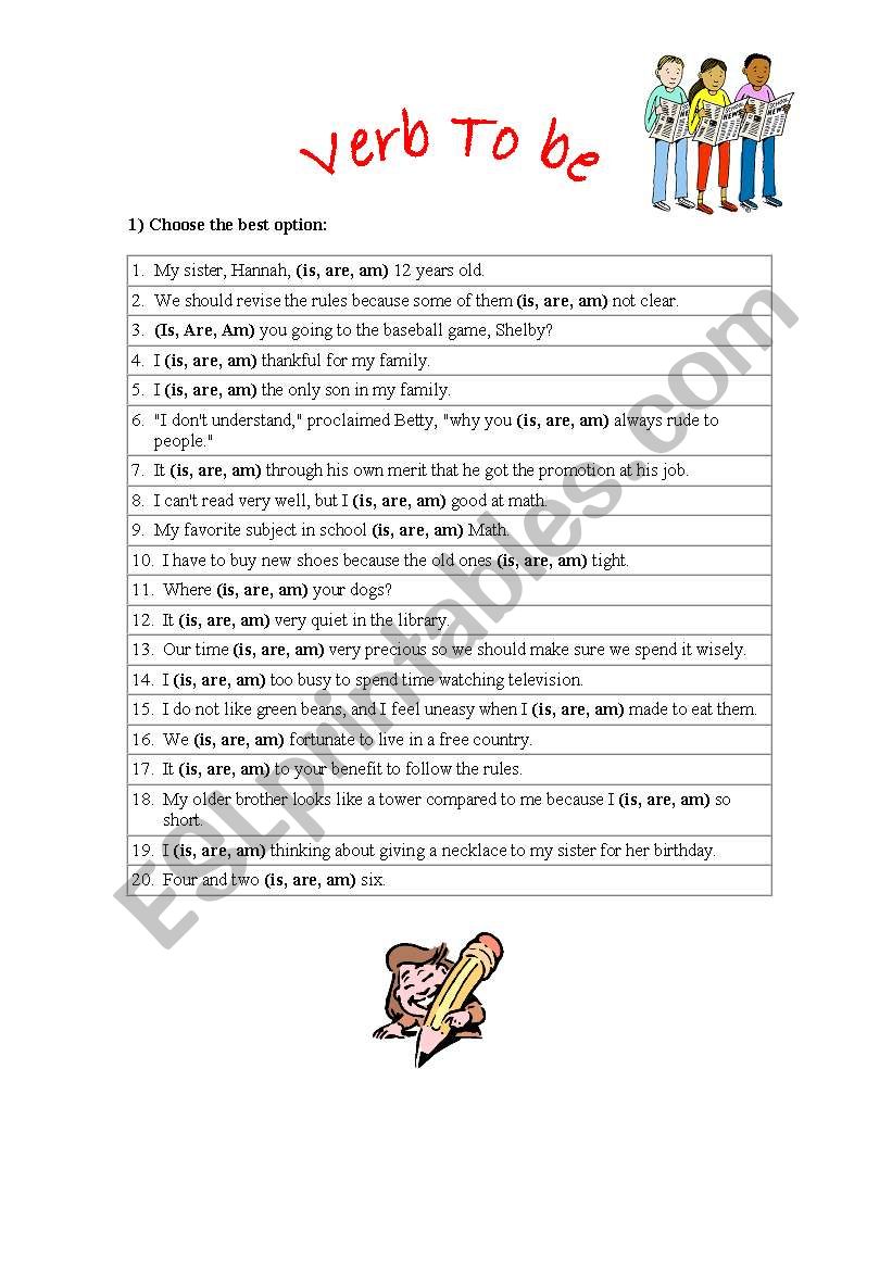 to be worksheet