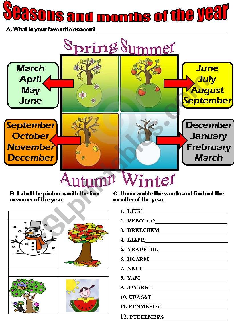 Seasons and months of the year