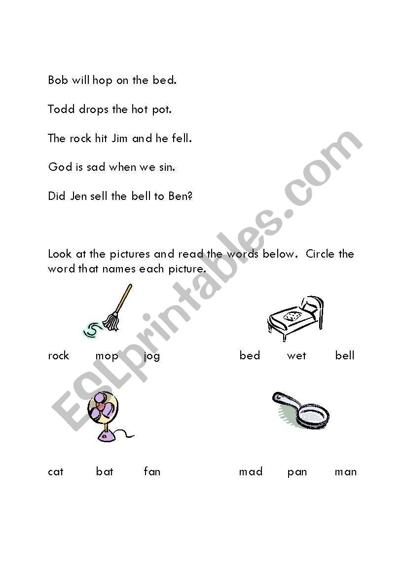 Short Vowel Practice worksheet