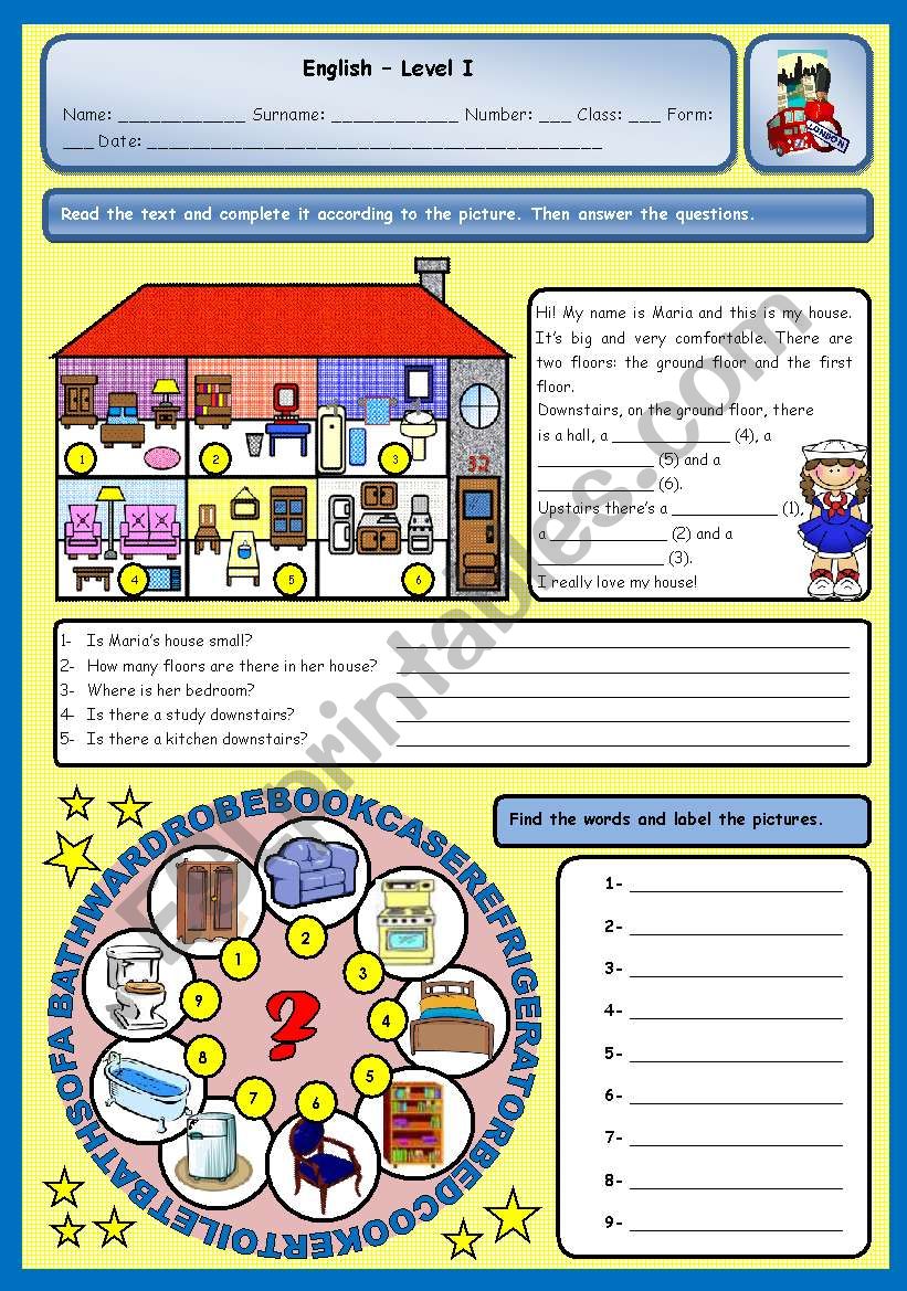 MARIAS HOUSE worksheet