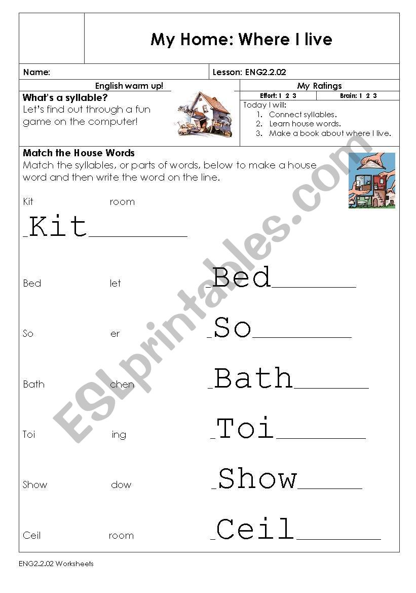My Home worksheet
