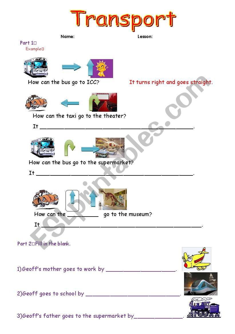 transport worksheet