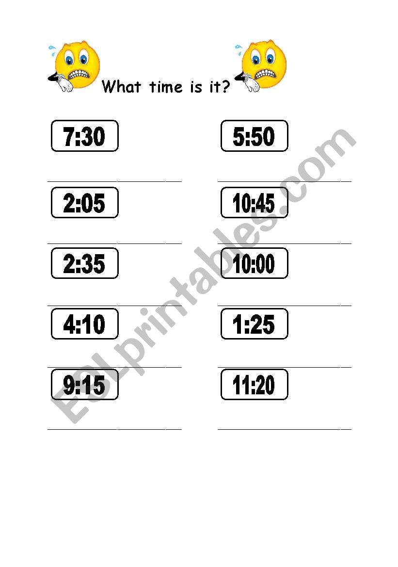 Tell the time  worksheet