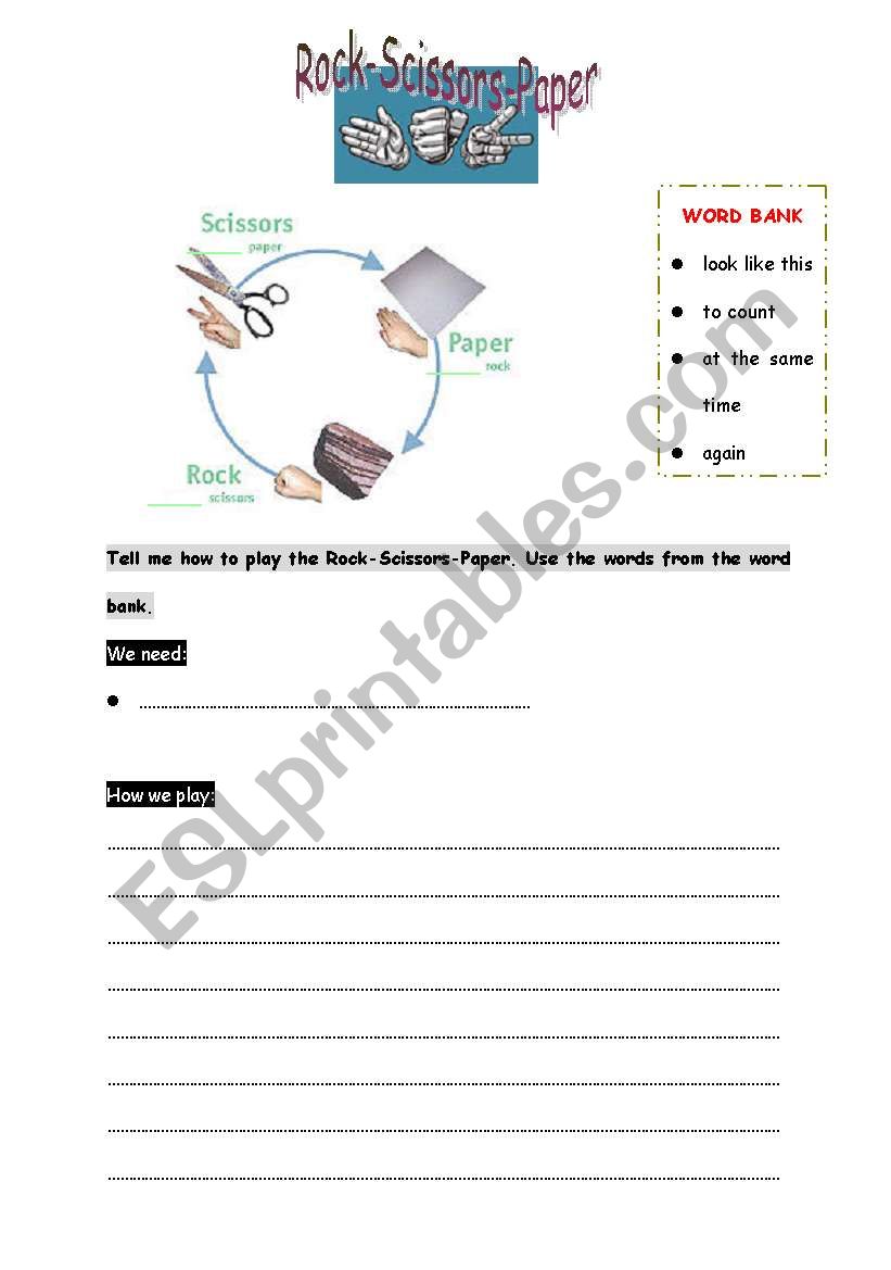 Rock-Scissors-Paper Game -- Writing Exercise