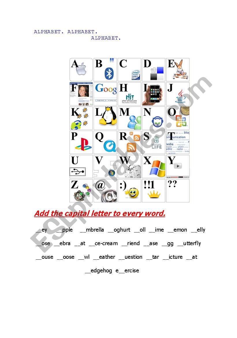 Alphabet worksheet