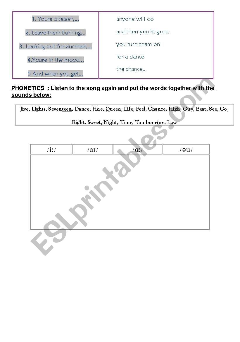 Lyrics Dancing Queen - ESL worksheet by estrada26