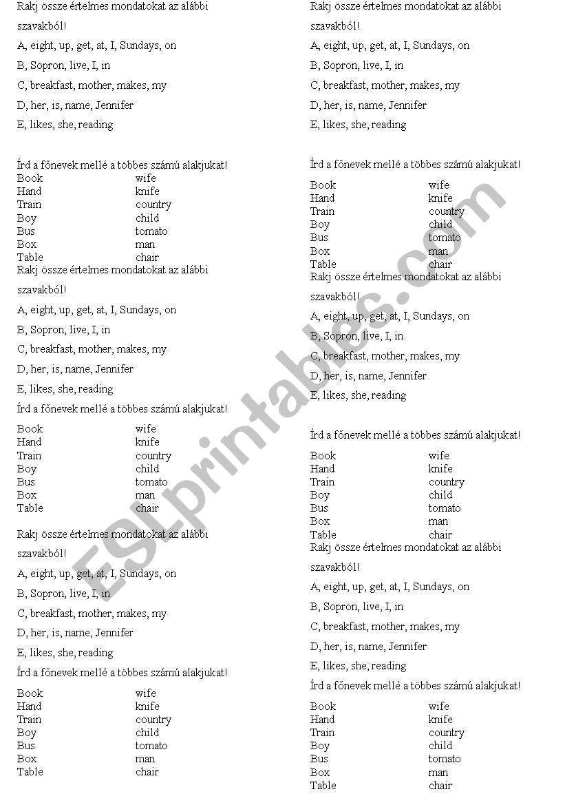 warm up with easy words worksheet