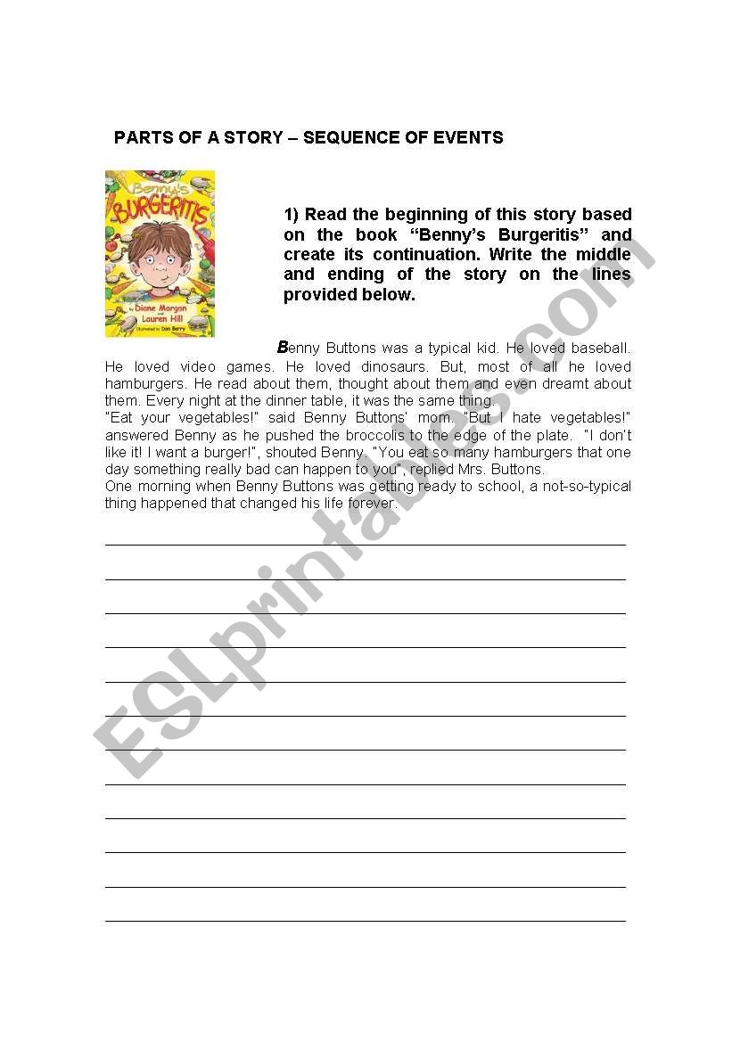 Parts of a story worksheet