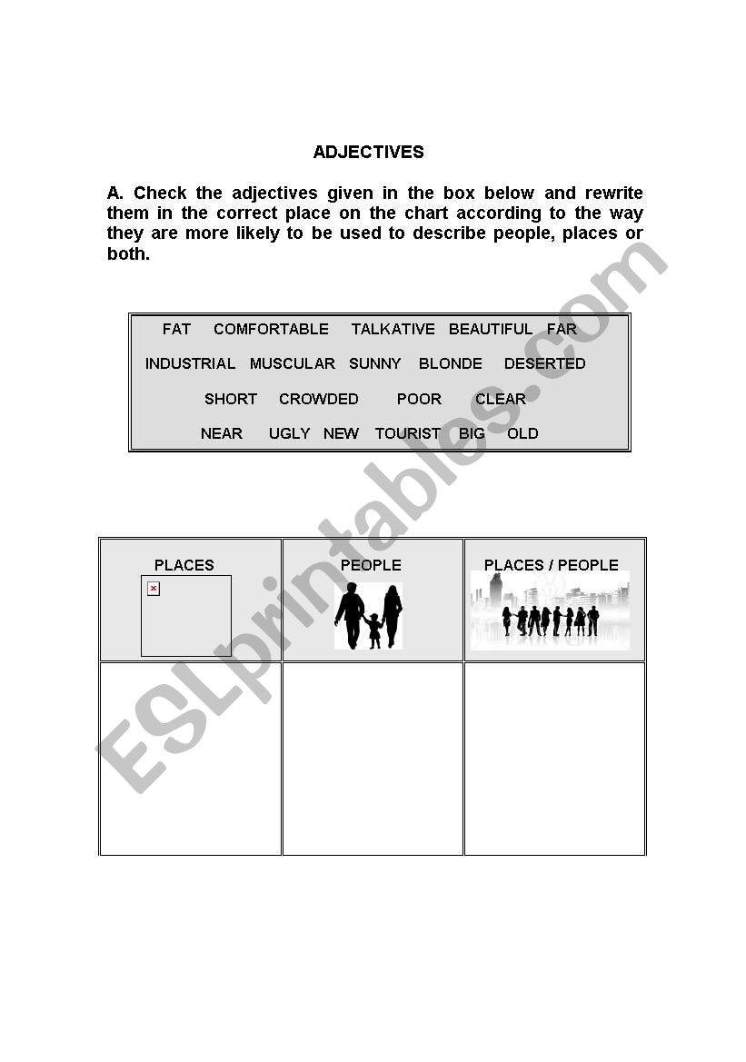 Adjectives worksheet