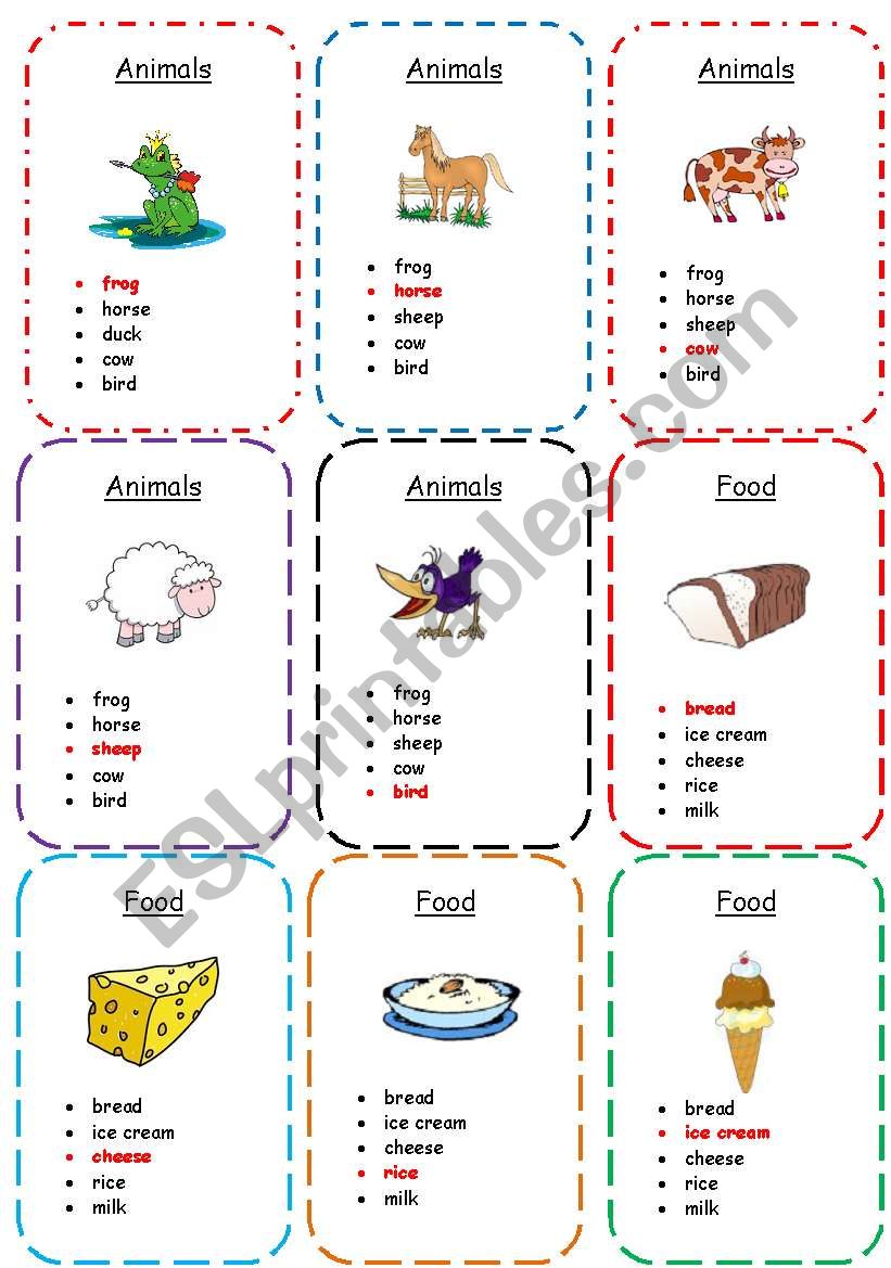 cards game-part 2/3 worksheet