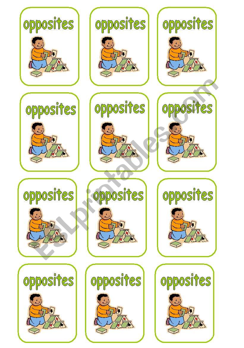 Opposites game cards (last set of 5)