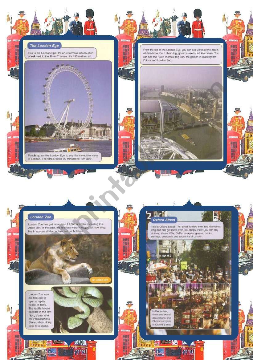 What to see and visit in London (2/3) 2 Pages (6 pages + exercises)