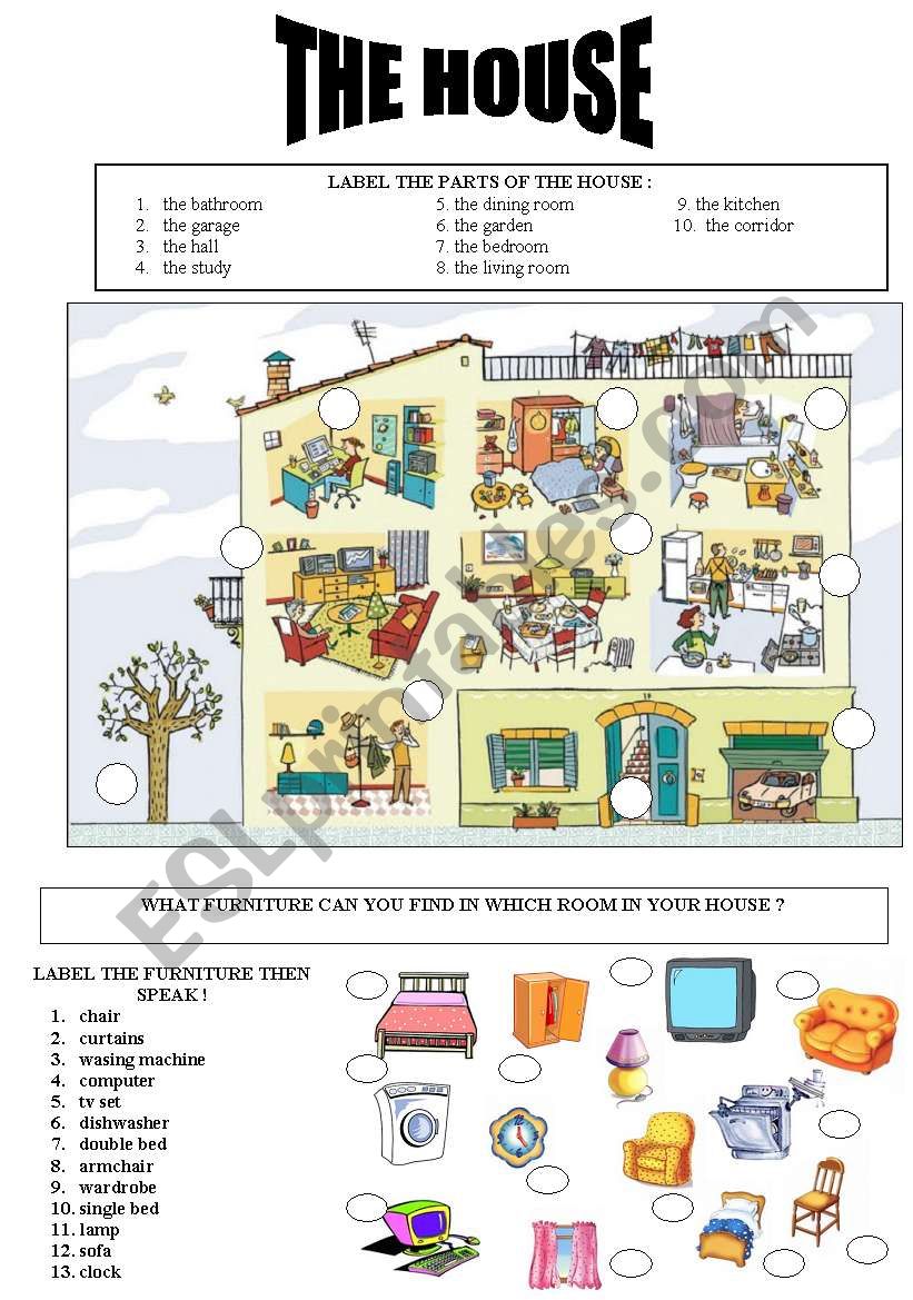 the house worksheet