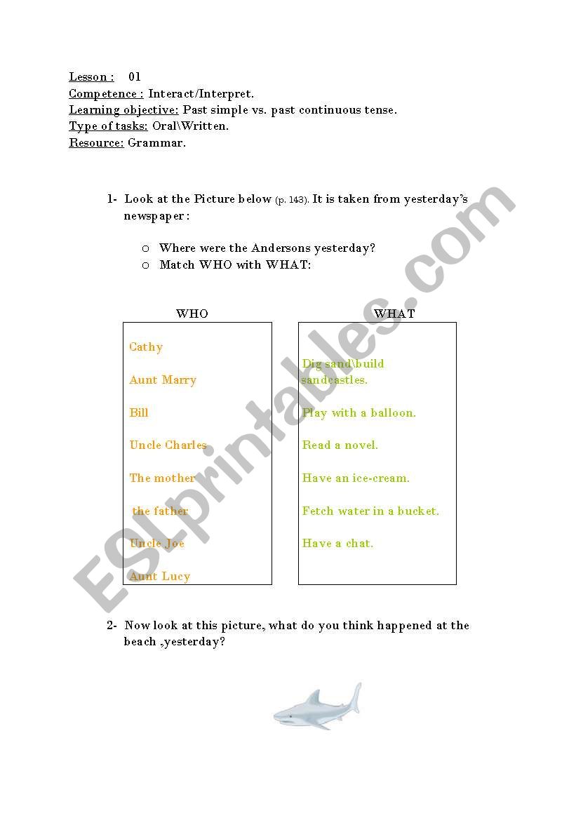 what happened? worksheet