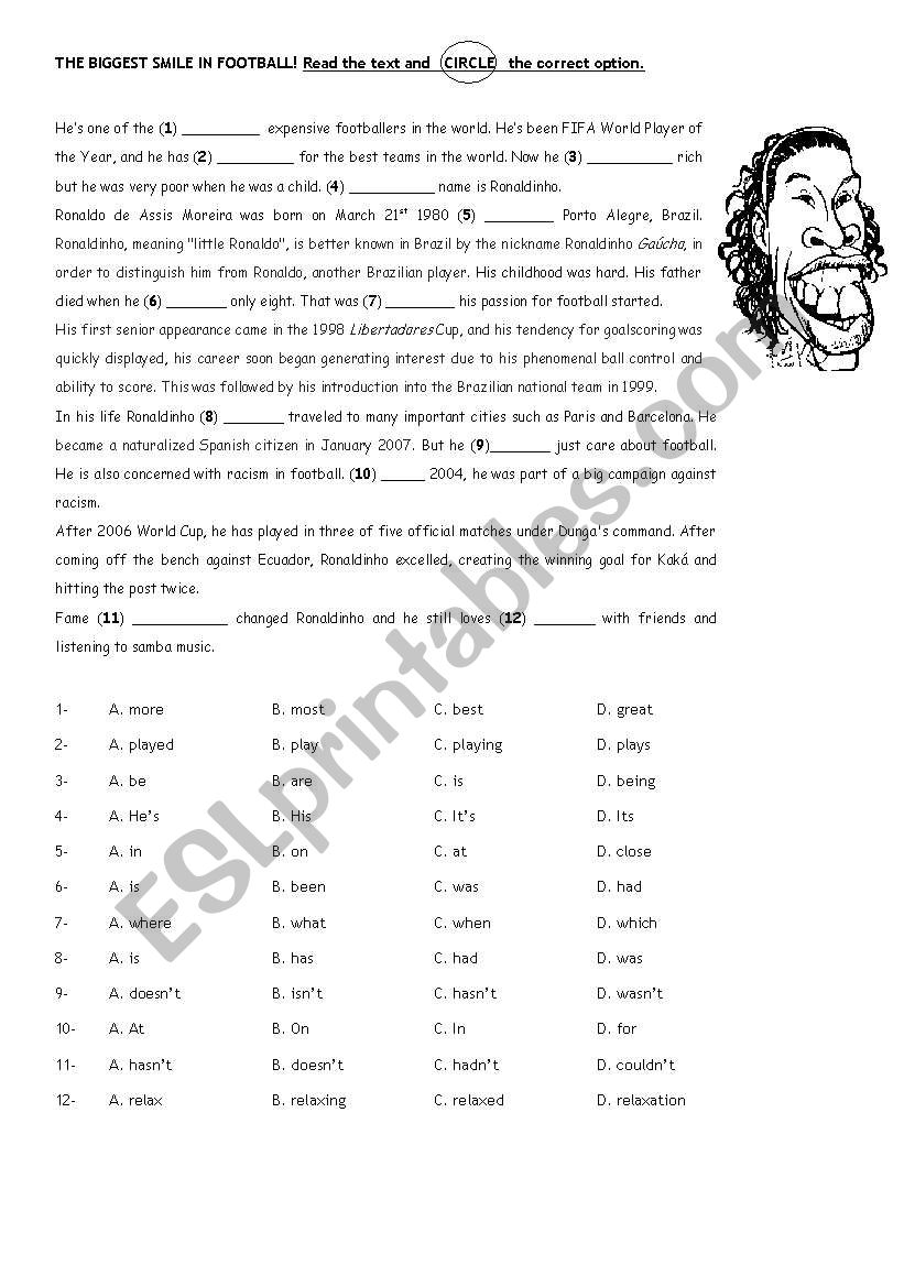 ronaldihno multiple choice worksheet