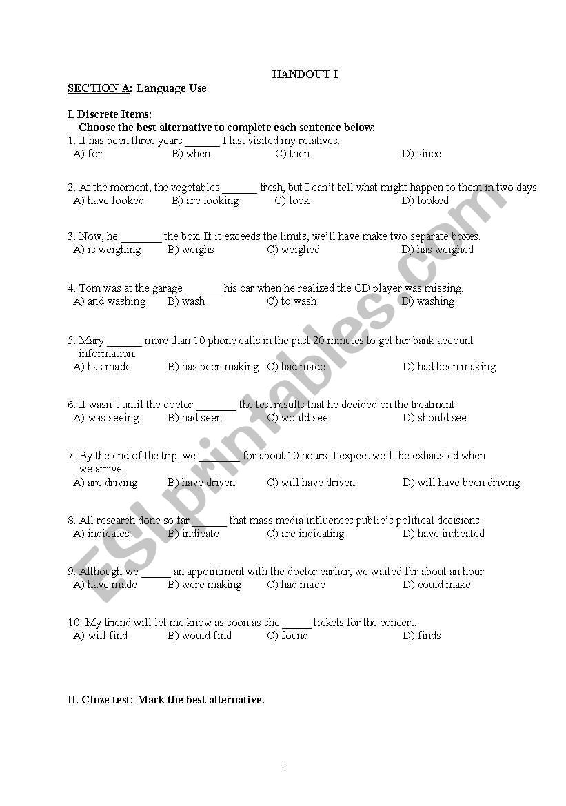 complete test-rewrites - cloze tests