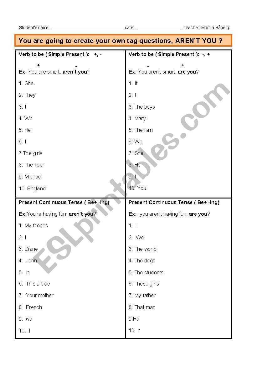 Tag questions and Vocabulary ????? ( a lot of exercises)