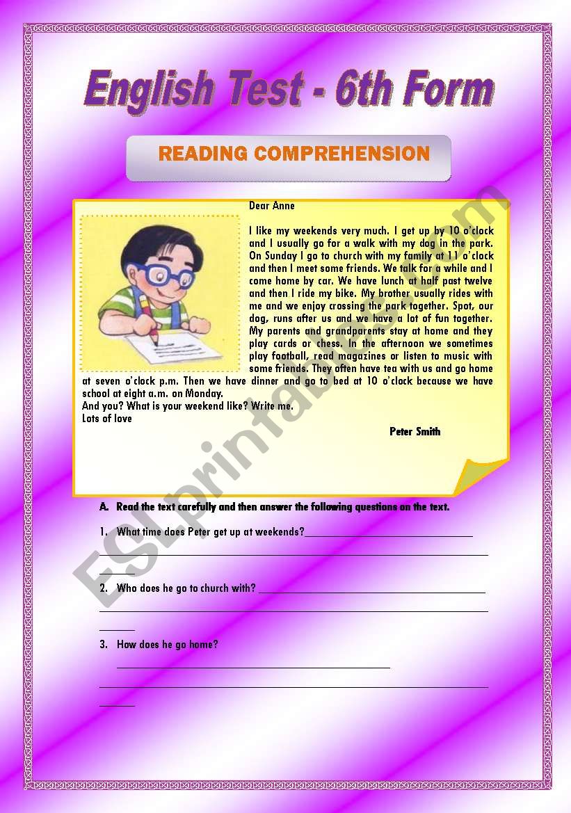 Peter´s daily routine - 5 pages - ESL worksheet by Thumbelina17