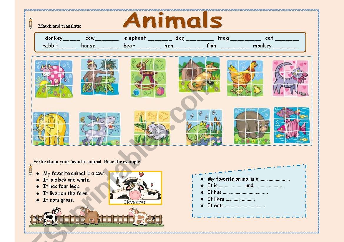 Animals  worksheet