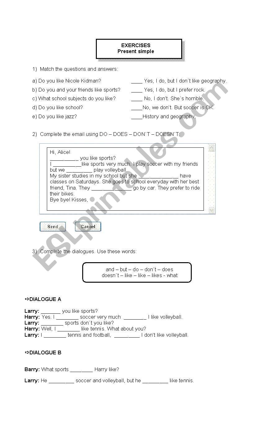 Simple Present - Review worksheet