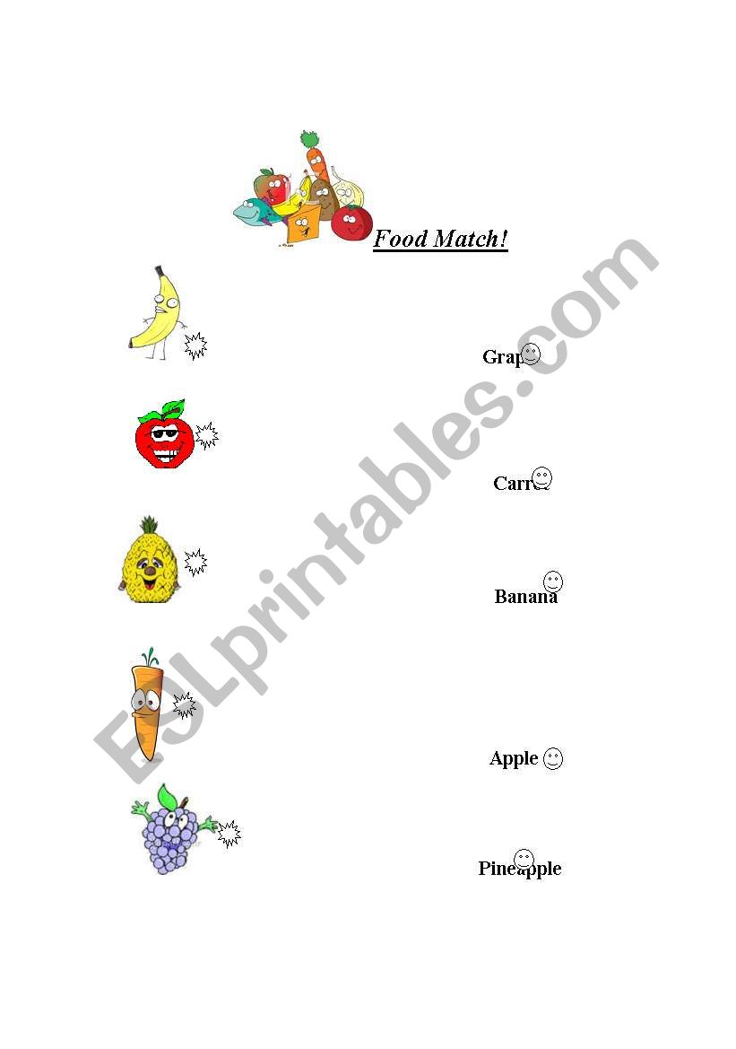 Food Match worksheet