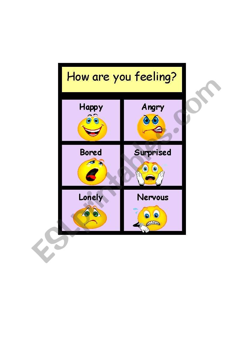 How are you feeling? worksheet