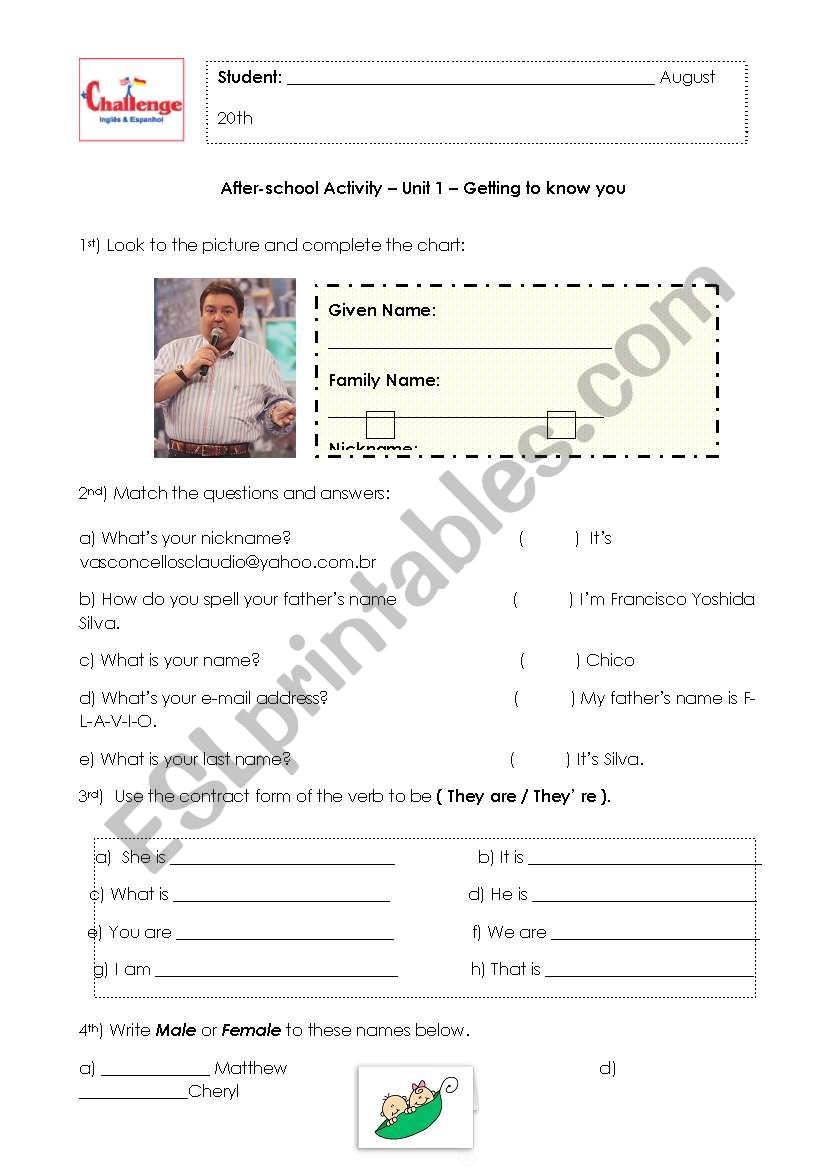 Extra Review - World Link worksheet
