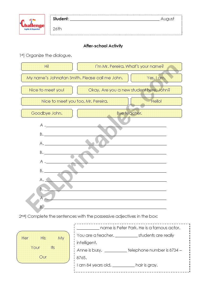 Extra activity 2 worksheet