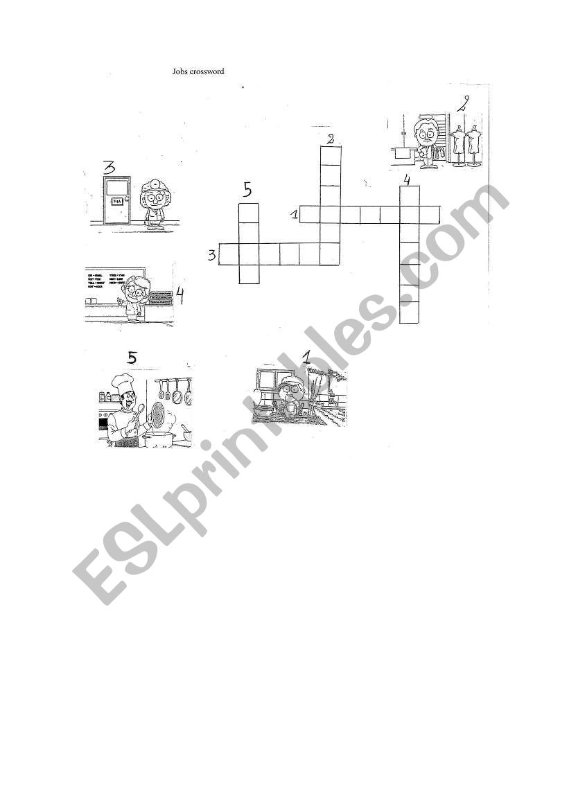 crossword worksheet