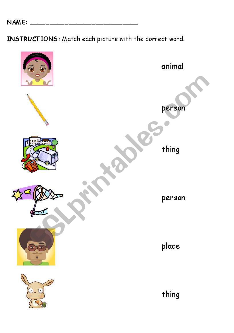 nouns worksheet