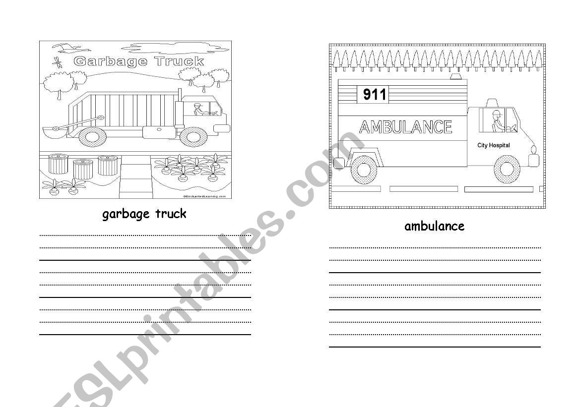 Transportation Writing worksheet